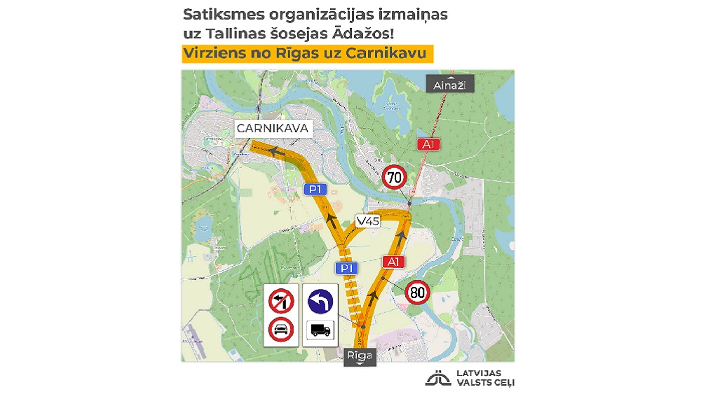 Ādažnieki neapmierināti ar satiksmes reorganizāciju uz Tallinas šosejas