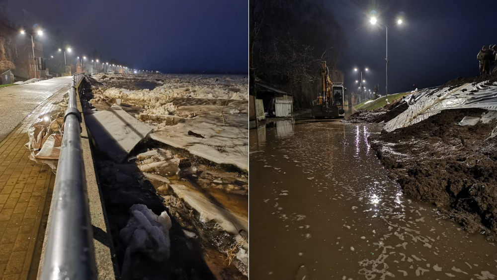Ragainis: Jēkabpilī ūdens līmenis Daugavā pārsniedzis dambja augstuma atzīmes, un to notur tikai betonētais izcēlums