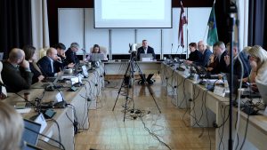 Talsu novada domes sēde par 2025. gada budžetu.