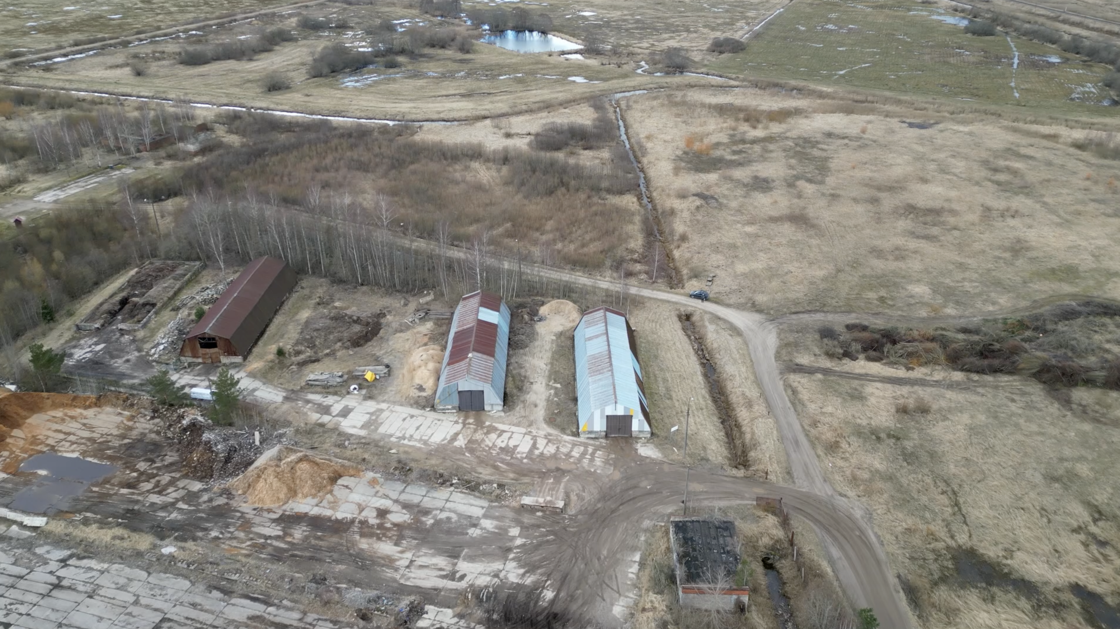 Kuldīgas novada industriālā attīstības teritorija no putna lidojuma