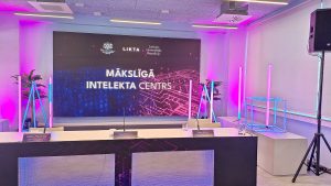 Mākslīgā intelekta centra atklāšanas pasākuma skatuve