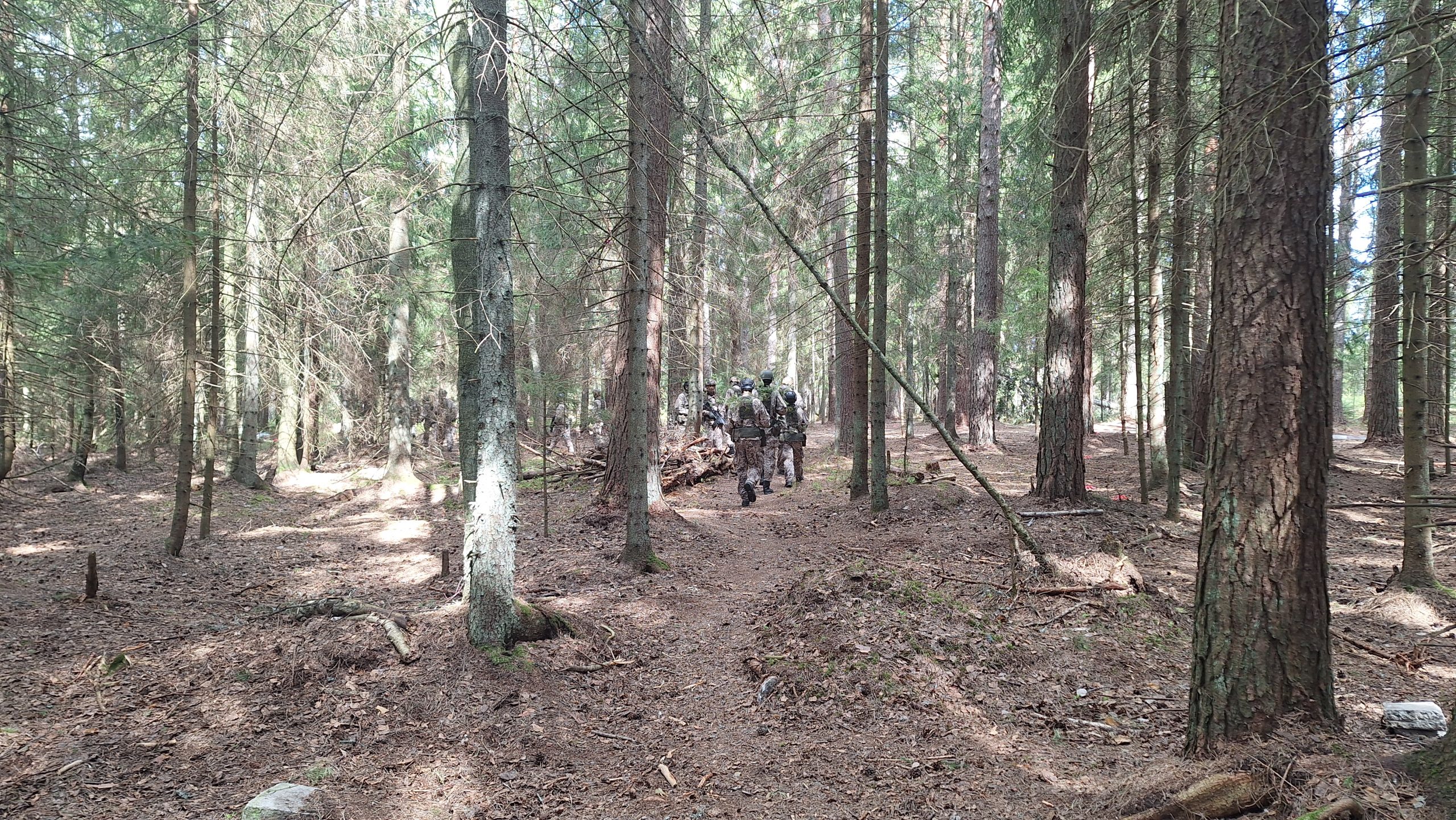 Jaunsargi militārajā apmācībā Mežaines mežā