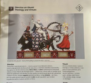 Dievību Māra, Laima un Dievs attēlojums ar latviešu dievturības simboliem