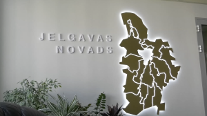 Jelgavas novada karte ar izgaismotu kontūru