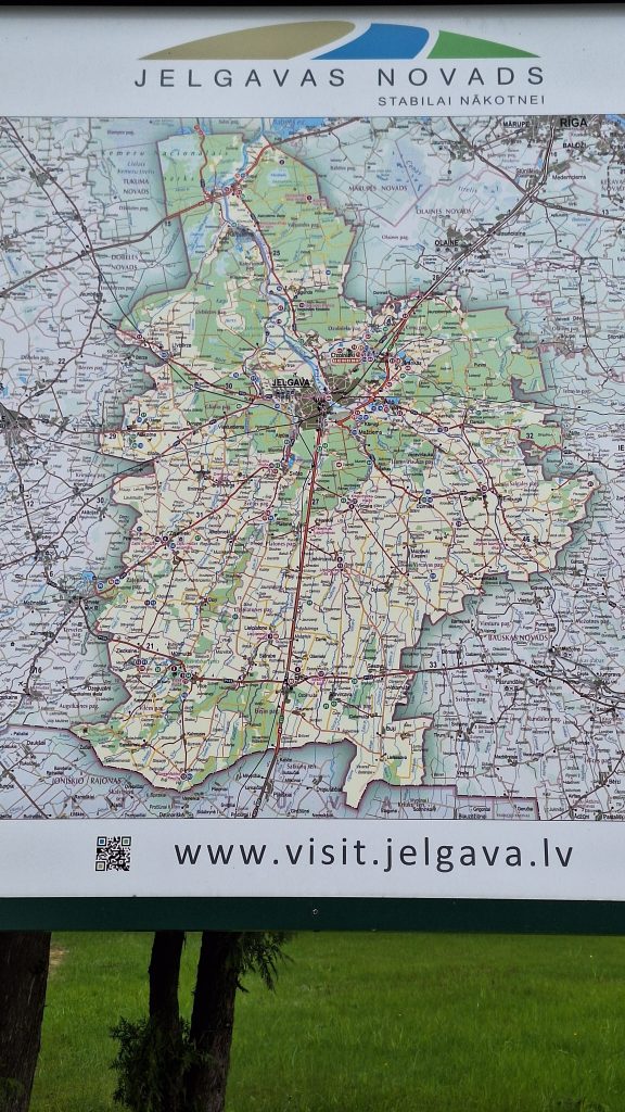 Jelgavas novada karte ar informāciju tūristiem