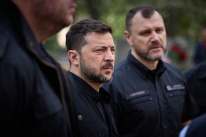 Ukrainas prezidents Volodimirs Zelenskis oficiālā pasākumā