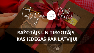 Latvijas Pērles dāvanu kastīte ar sarkanu lentīti