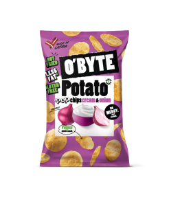 O’BYTE krējuma un sīpolu garšas popkartupeļu čipsu paka