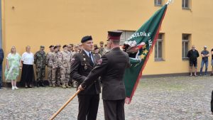 Zemessardzes 45. kaujas nodrošinājuma bataljona komandiera maiņas ceremonija.