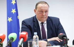 Iekšlietu ministrs Rihards Kozlovskis preses konferencē