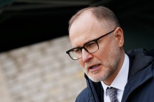 Aizsardzības ministrs Andris Sprūds runā publiskā pasākumā