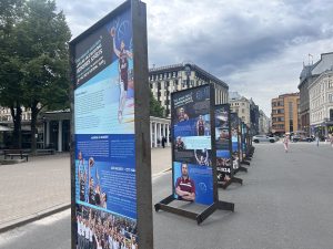 Basketbola vēstures un sasniegumu izstāde Rīgas centrā