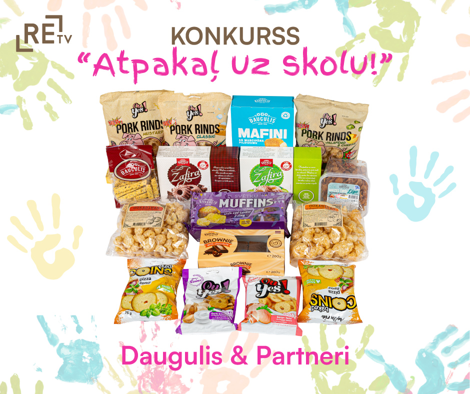 Uzkodu un saldumu komplekts no Daugulis & Partneri konkursam “Atpakaļ uz skolu!”