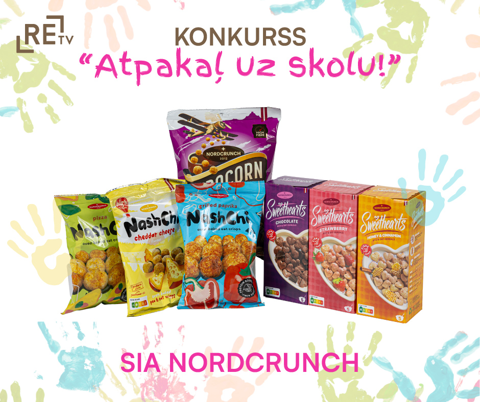 Nordcrunch brokastu pārslas un uzkodas skolēniem konkursam “Atpakaļ uz skolu!”