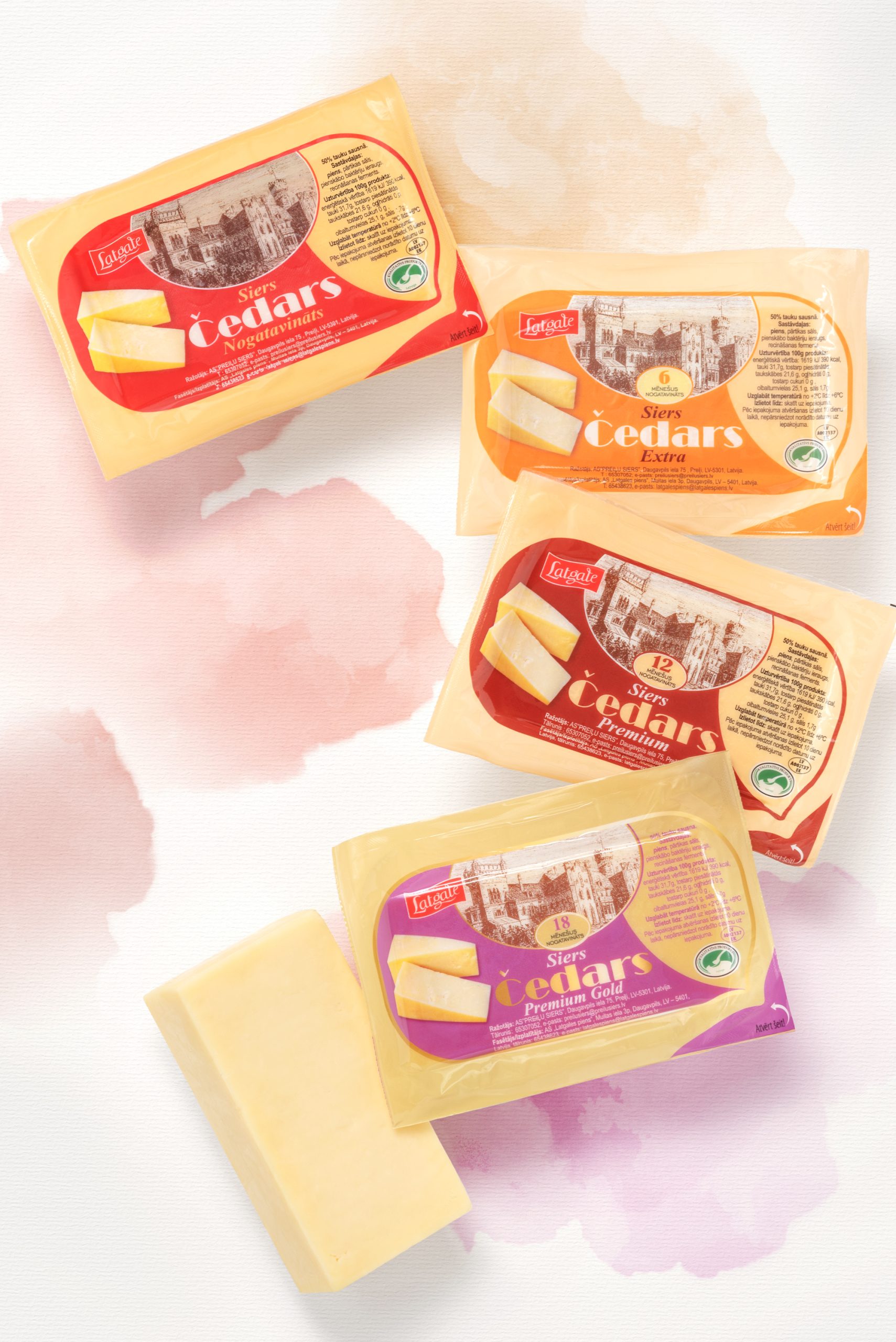Latgales Čedara sieri – nogatavināts, Extra, Premium un Premium Gold