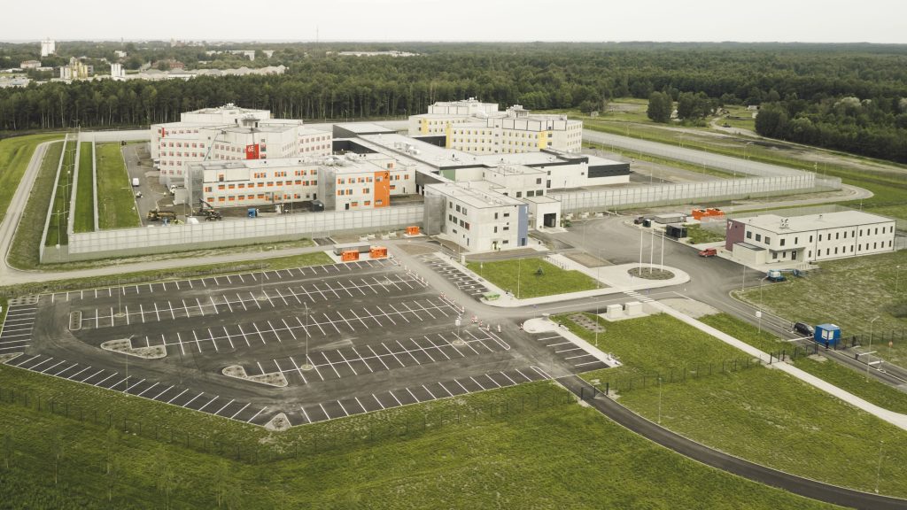 Jaunā Liepājas cietuma kompleksa skats no putna lidojuma