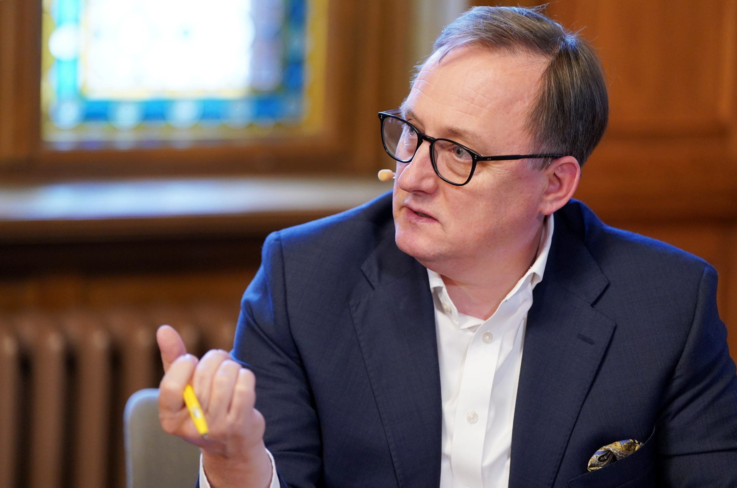 Latvijas Bankas prezidents Mārtiņš Kazāks diskusijā