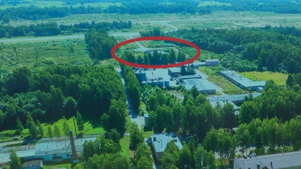 Aerofoto no gaisa ar Daugavpils lidlauka teritoriju.
