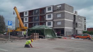 Jaunā daudzdzīvokļu nama būvniecība Jelgavā