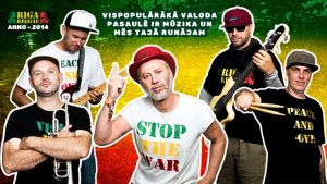 Grupas “Riga Reggae” dalībnieki ar mūzikas instrumentiem promo attēlā
