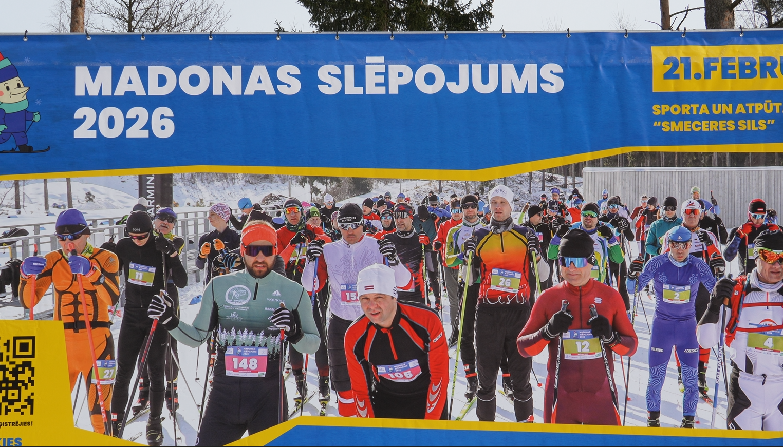 Slēpotāji startā zem banera “Madonas slēpojums 2026” Smeceres silā