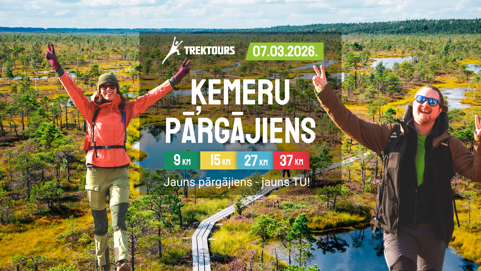 Ķemeru pārgājiens 7. martā – dalībnieki dodas pārgājienā Ķemeru purvā ar dažādām distancēm