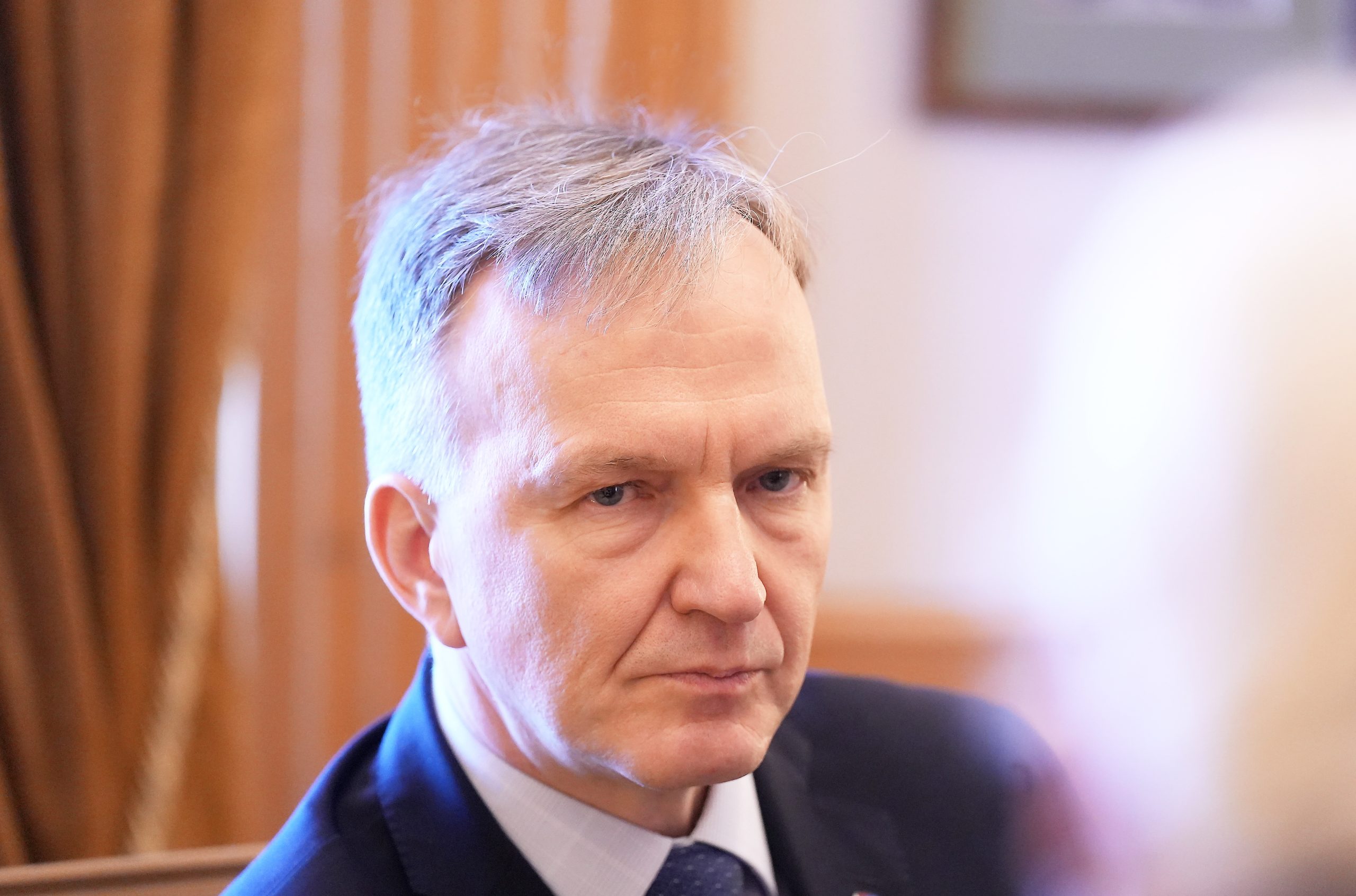 Latvijas vēstnieks Ukrainā Andrejs Pildegovičs darba vizītes laikā telpās