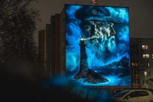 Sienas gleznojums “Sirmgalvis un jūra” Liepājā