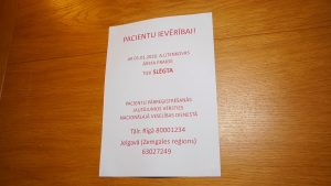Paziņojums par A. Utenkovas ģimenes ārsta prakses slēgšanu Dobelē no 2026. gada 1. janvāra.