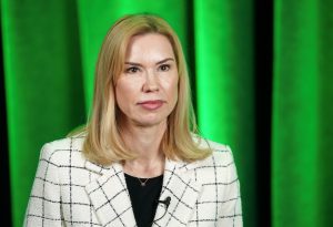 Ingūna Gulbe runā intervijā.