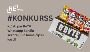 ReTV.lv WhatsApp kanāla konkursa vizuālis ar O’BYTE čipsu balvu