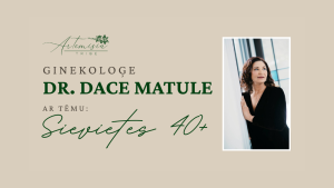 Ginekoloģe dr. Dace Matule reklāmas plakātā pasākumam “Sievietes 40+”
