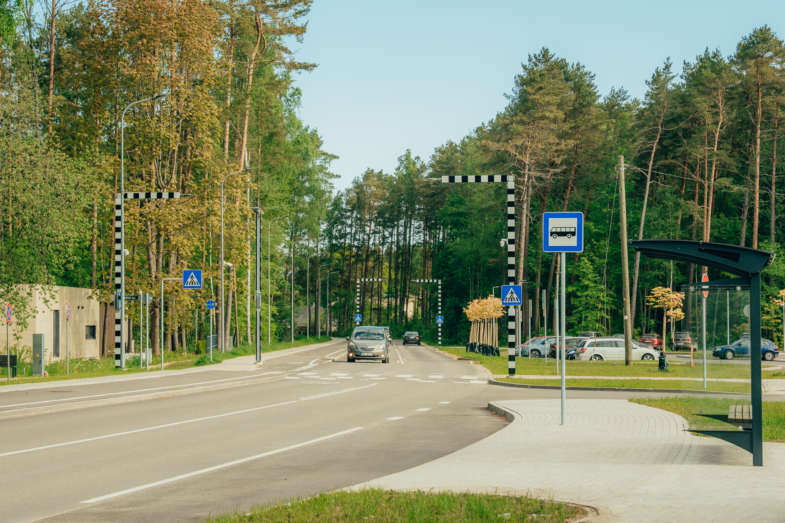 Autobusu pietura pie dzelzceļa stacijas Saulkrasti.