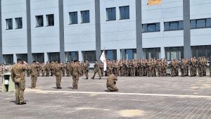 Zemessardzes 51. kājnieku bataljona komandiera maiņas ceremonija topošajā militārajā bāzē Apguldē.