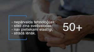 Infografika par stereotipiem par darbiniekiem vecumā virs 50 gadiem.