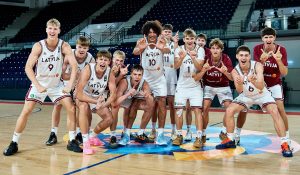 Latvijas U-16 basketbola izlases spēlētāji Eiropas čempionātā