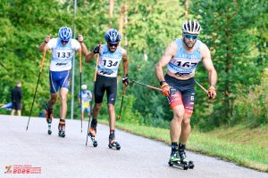 Rollerslēpotāji sacensību trasē Madonā pasaules čempionāta laikā