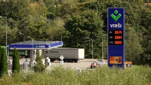 Degvielas uzpildes stacija “Virši” ar degvielas cenu tablo