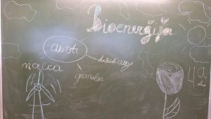Uz tāfeles uzzīmēti bioenerģijas avoti