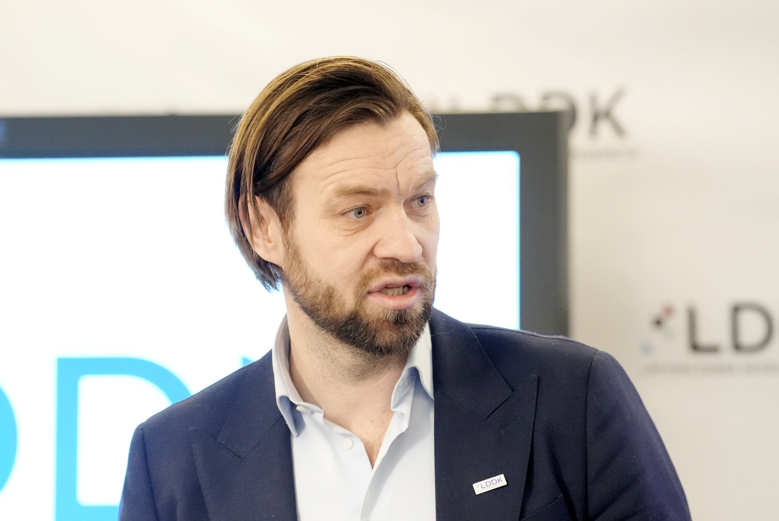 Latvijas Darba devēju konfederācijas ģenerāldirektors Kaspars Gorkšs pasākuma laikā.