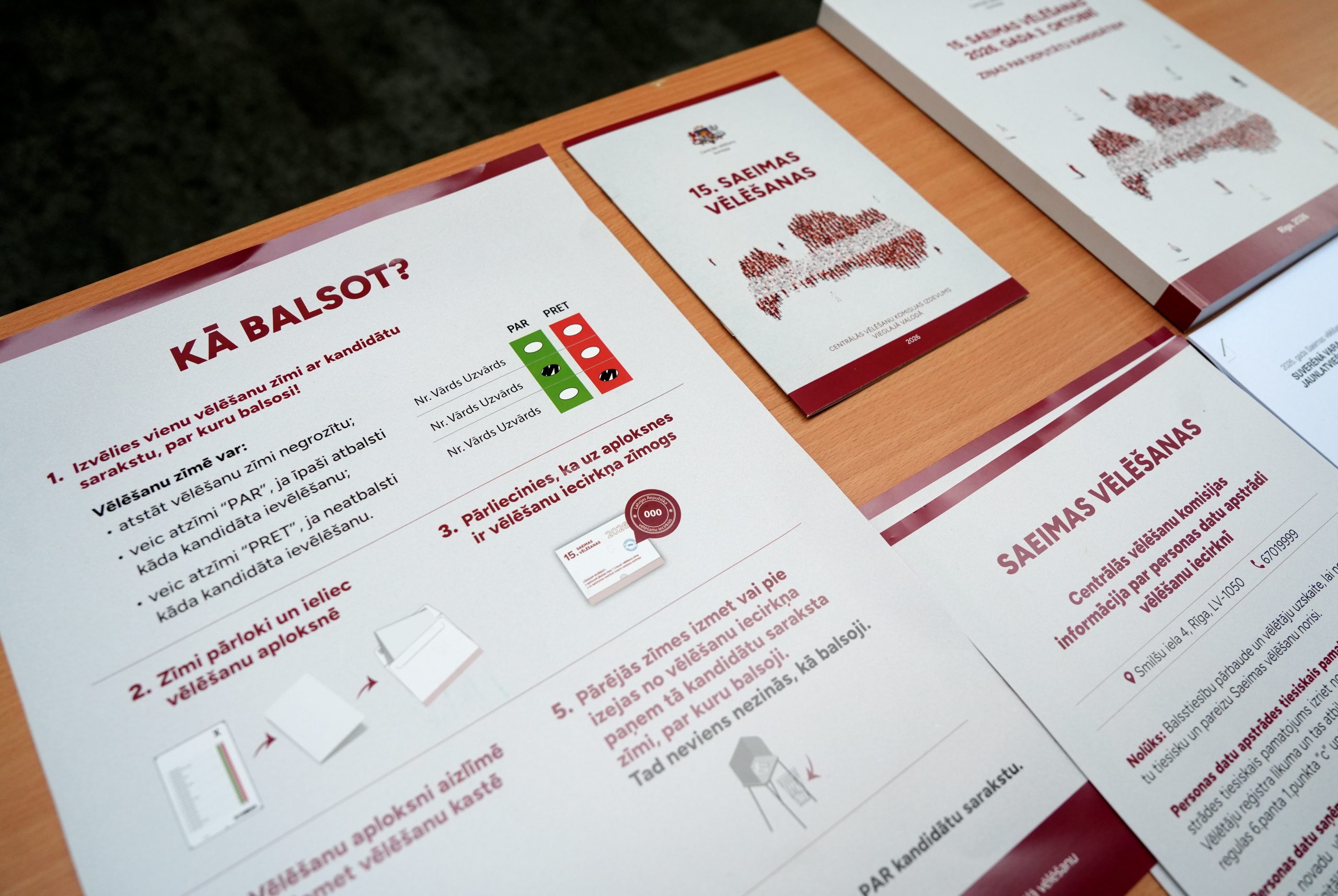 Informatīvie materiāli par 15. Saeimas vēlēšanām un balsošanas kārtību
